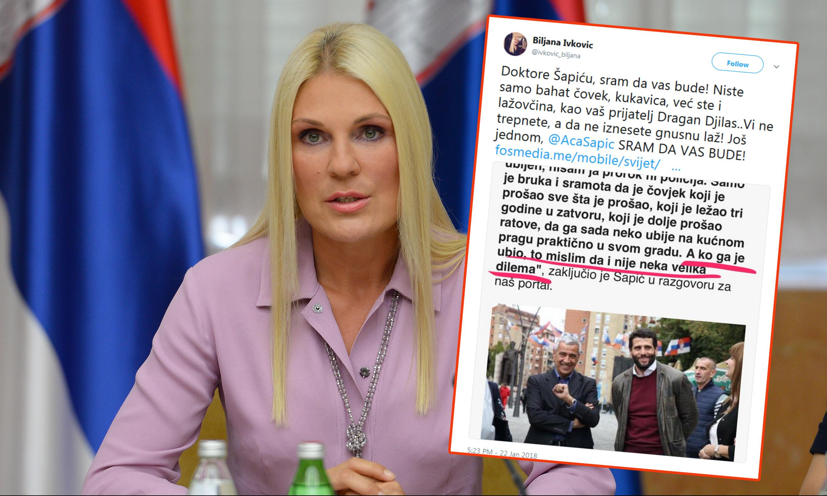 BILJANA POPOVIĆ IVKOVIĆ: Doktore Šapiću, SRAM DA VAS BUDE!